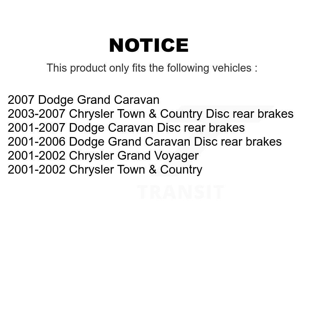 Front Brake Rotor & Semi-Metallic Pad Kit For Dodge Grand Caravan Chrysler Town Country K8A-104382