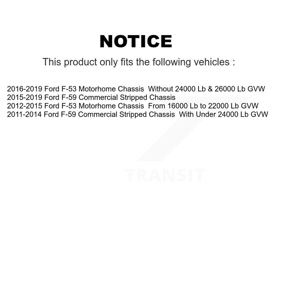 Front Brake Rotor & Semi-Metallic Pad Kit For Ford F-53 Motorhome Chassis F-59 Commercial K8A-104397