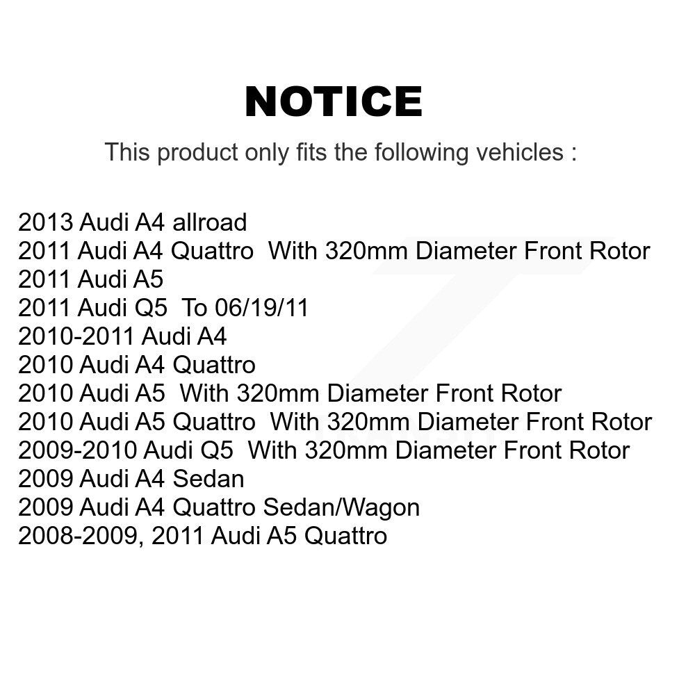 Front Disc Brake Rotors And Semi-Metallic Pads Kit For Audi A4 Quattro Q5 A5 allroad K8A-104632