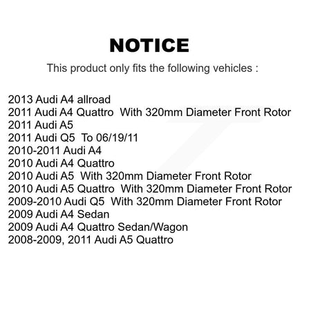 Front Disc Brake Rotors And Semi-Metallic Pads Kit For Audi A4 Quattro Q5 A5 allroad K8A-104632