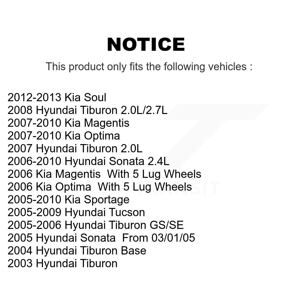 Front Brake Rotor And Ceramic Pad Kit For Hyundai Kia Sonata Tucson Soul Sportage Tiburon K8A-104672