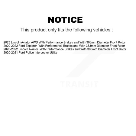 Front Brake Rotors Semi-Metallic Pad Kit For Ford Explorer Lincoln Aviator Police Utility K8A-104707