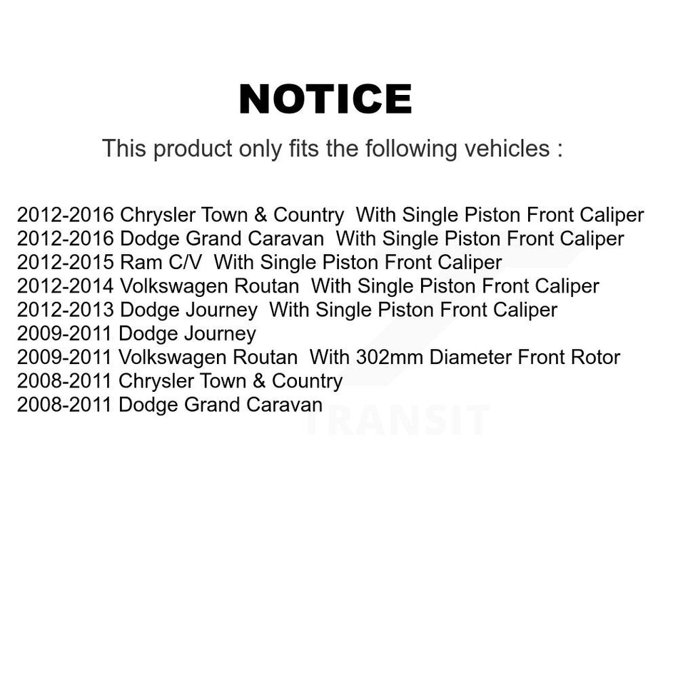 Front Brake Rotor Ceramic Pad Kit For Dodge Grand Caravan Journey Chrysler Town & Country K8A-104748