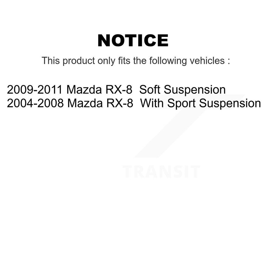 Front Disc Brake Rotors And Semi-Metallic Pads Kit For Mazda RX-8 K8A-104763