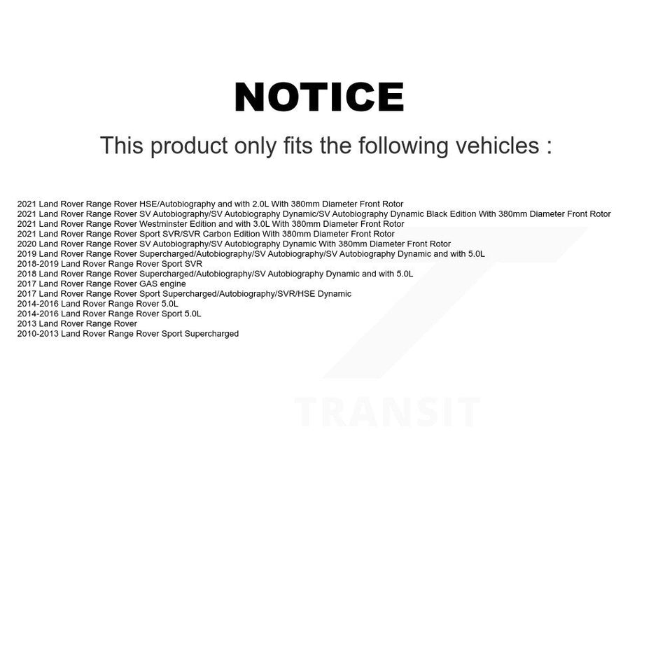 Front Disc Brake Rotors And Ceramic Pads Kit For Land Rover Range Sport K8A-104838