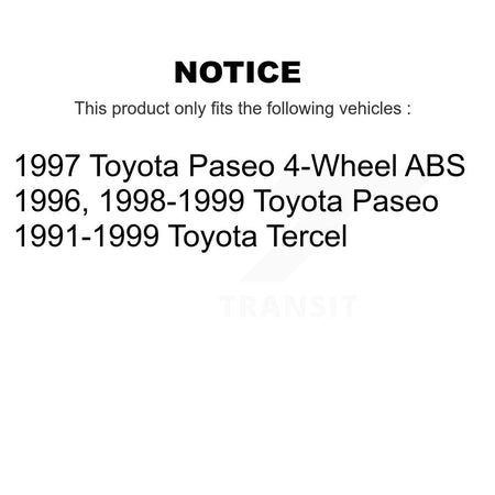 Front Disc Brake Rotors And Ceramic Pads Kit For Toyota Tercel Paseo K8A-104879