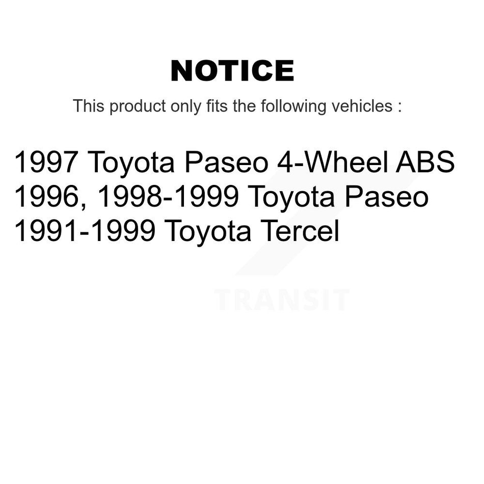 Front Disc Brake Rotors And Ceramic Pads Kit For Toyota Tercel Paseo K8A-104879