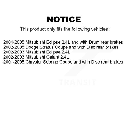 Front Rear Brake Rotor Ceramic Pad Drum Kit For Chrysler Sebring Mitsubishi Eclipse Dodge K8A-104912