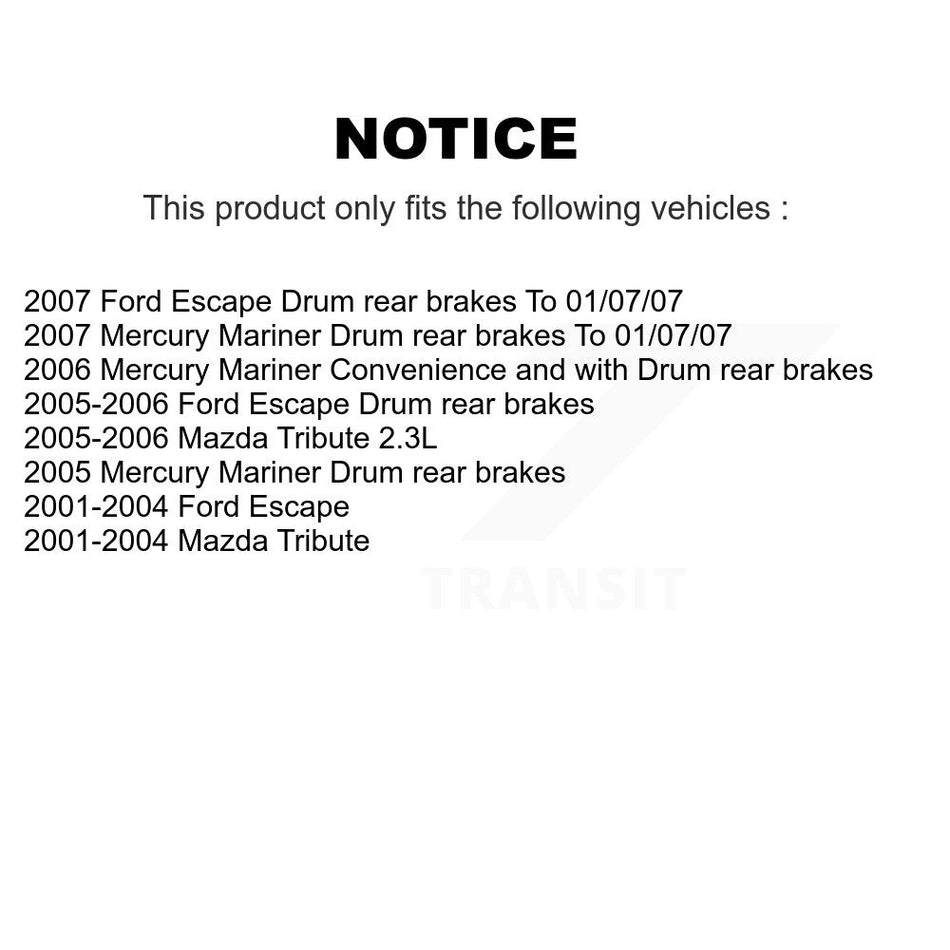 Front Rear Brake Rotor Semi-Metallic Pad & Drum Kit For Ford Escape Mazda Tribute Mercury K8A-104938