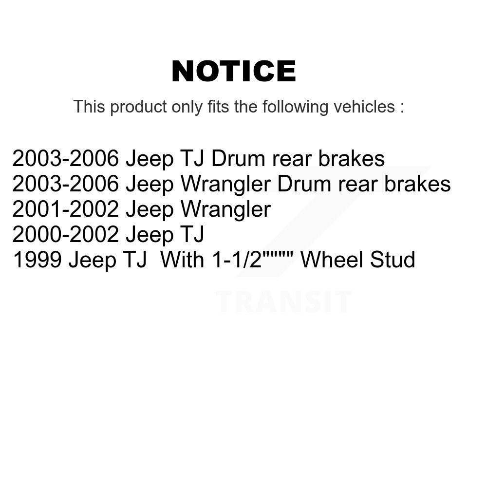 Front Rear Disc Brake Rotors Semi-Metallic Pads And Drum Kit For Jeep Wrangler TJ K8A-105126