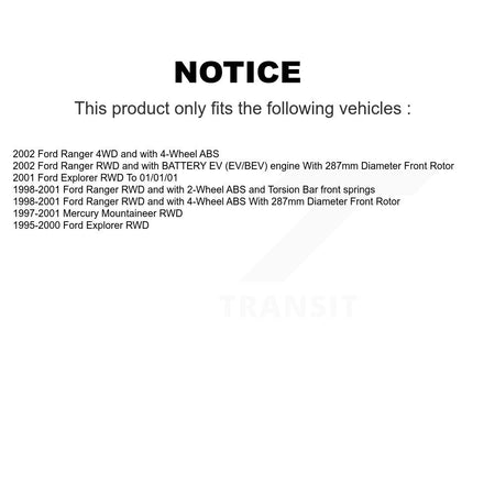 Front Rear Semi-Metallic Pad Brake Rotor Kit For Ford Ranger Explorer Mercury Mountaineer K8A-105330