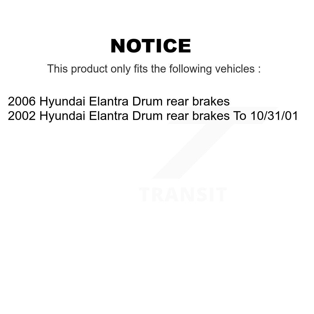 Front Rear Brake Rotors Ceramic Pad & Drum Kit (9Pc) For Hyundai Elantra rear brakes K8A-105694