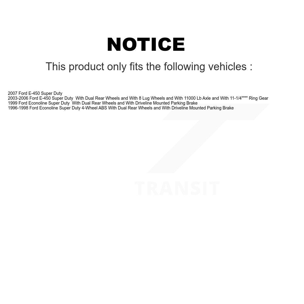 Front Rear Semi-Metallic Pad Disc Brake Rotor Hub Kit For Ford E-450 Super Duty Econoline K8A-105875