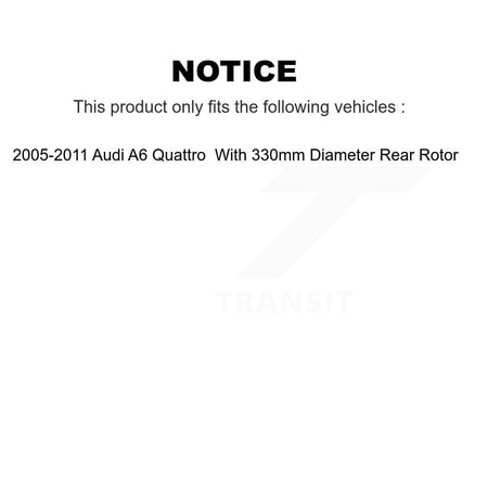 Rear Brake Rotor Semi-Metallic Pad Kit For Audi A6 Quattro With 330mm Diameter K8A-106125