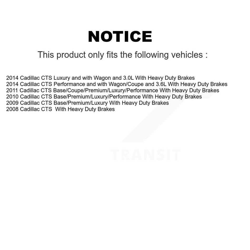 Front Semi-Metallic Rear Ceramic Pads And Disc Brake Rotors Kit For Cadillac CTS K8A-106289
