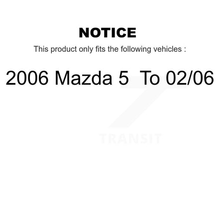 Front Rear Semi-Metallic Pads And Disc Brake Rotors Kit For 2006 Mazda 5 To 02 06 K8A-106643