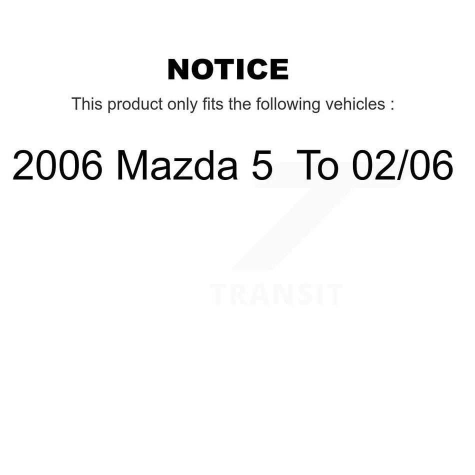 Front Rear Semi-Metallic Pads And Disc Brake Rotors Kit For 2006 Mazda 5 To 02 06 K8A-106643