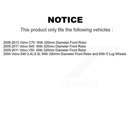 Front Rear Semi-Metallic Pads And Disc Brake Rotors Kit For Volvo S40 V50 C70 K8A-106648