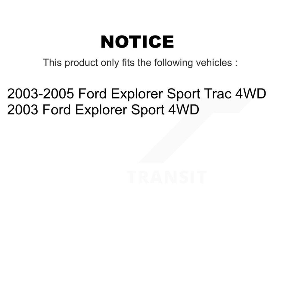 Front Ceramic Rear Semi-Metallic Pad And Brake Rotor Kit For Ford Explorer Sport Trac 4WD K8A-106800