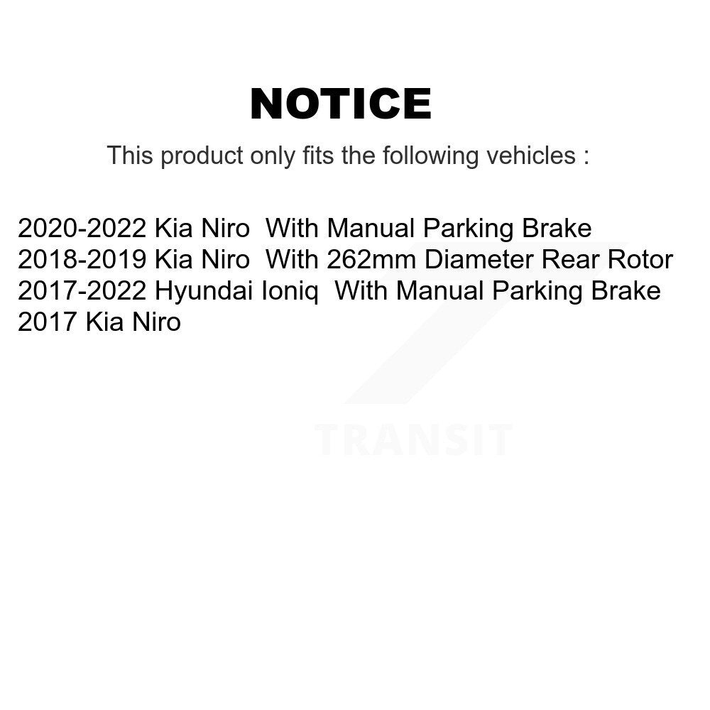 Front Rear Ceramic Pads And Disc Brake Rotors Kit For Hyundai Ioniq Kia Niro K8A-106908