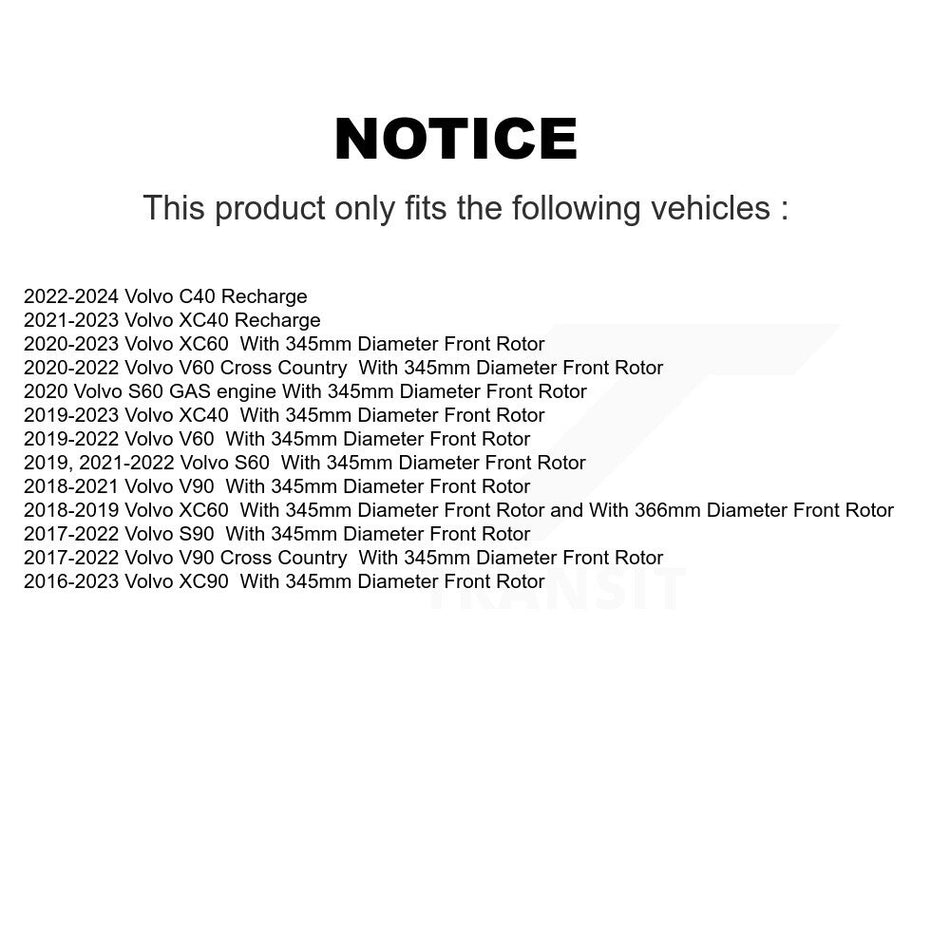 Front Brake Rotor Ceramic Pad Kit For Volvo XC60 XC90 XC40 S60 Recharge C40 V60 V90 Cross K8A-107096