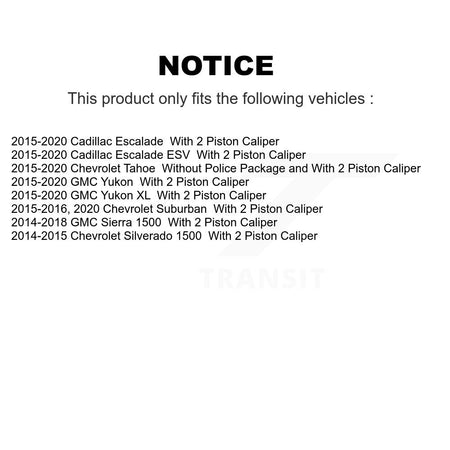 Front Rear Ceramic Pad & Brake Rotor Kit For GMC Sierra 1500 Chevrolet Silverado Tahoe XL K8A-107251