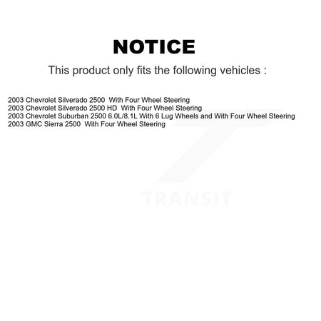 Front Ceramic Rear Semi-Metallic Pad Brake Rotors Kit For Chevrolet Silverado 2500 HD GMC K8A-107362