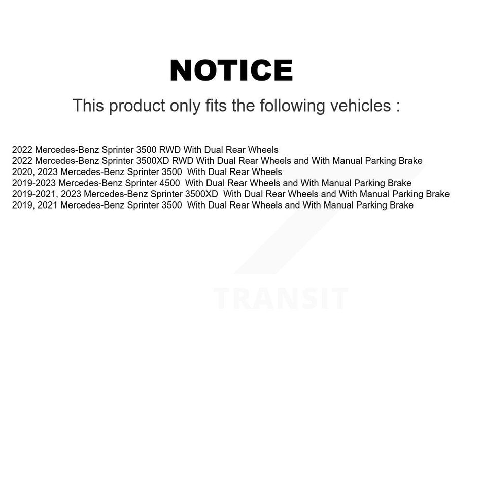 Front Rear Semi-Metallic Pad Brake Rotors Kit For Mercedes-Benz Sprinter 3500 4500 3500XD K8A-107373