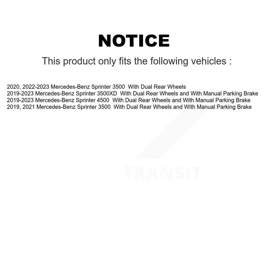 Rear Disc Brake Rotor & Semi-Metallic Pad Kit For Mercedes-Benz Sprinter 3500 4500 3500XD K8A-107463