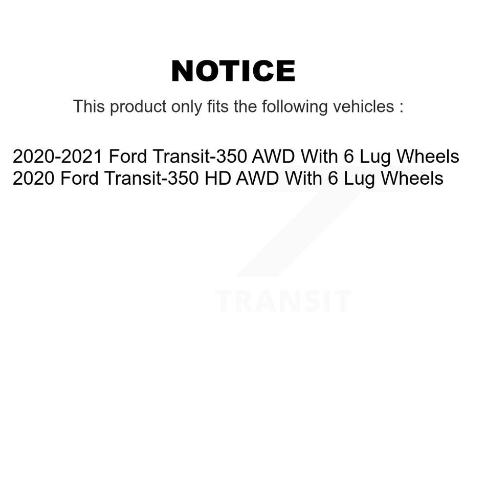 Rear Disc Brake Rotor Semi-Metallic Pad Kit For Ford Transit-350 HD With 6 Lug Wheels AWD K8A-107486