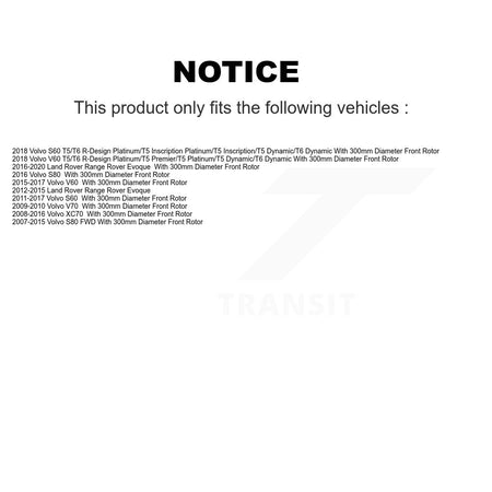 Front Brake Rotors & Semi-Metallic Pad Kit For Volvo Land Rover Range Evoque XC70 S60 V60 K8A-107655