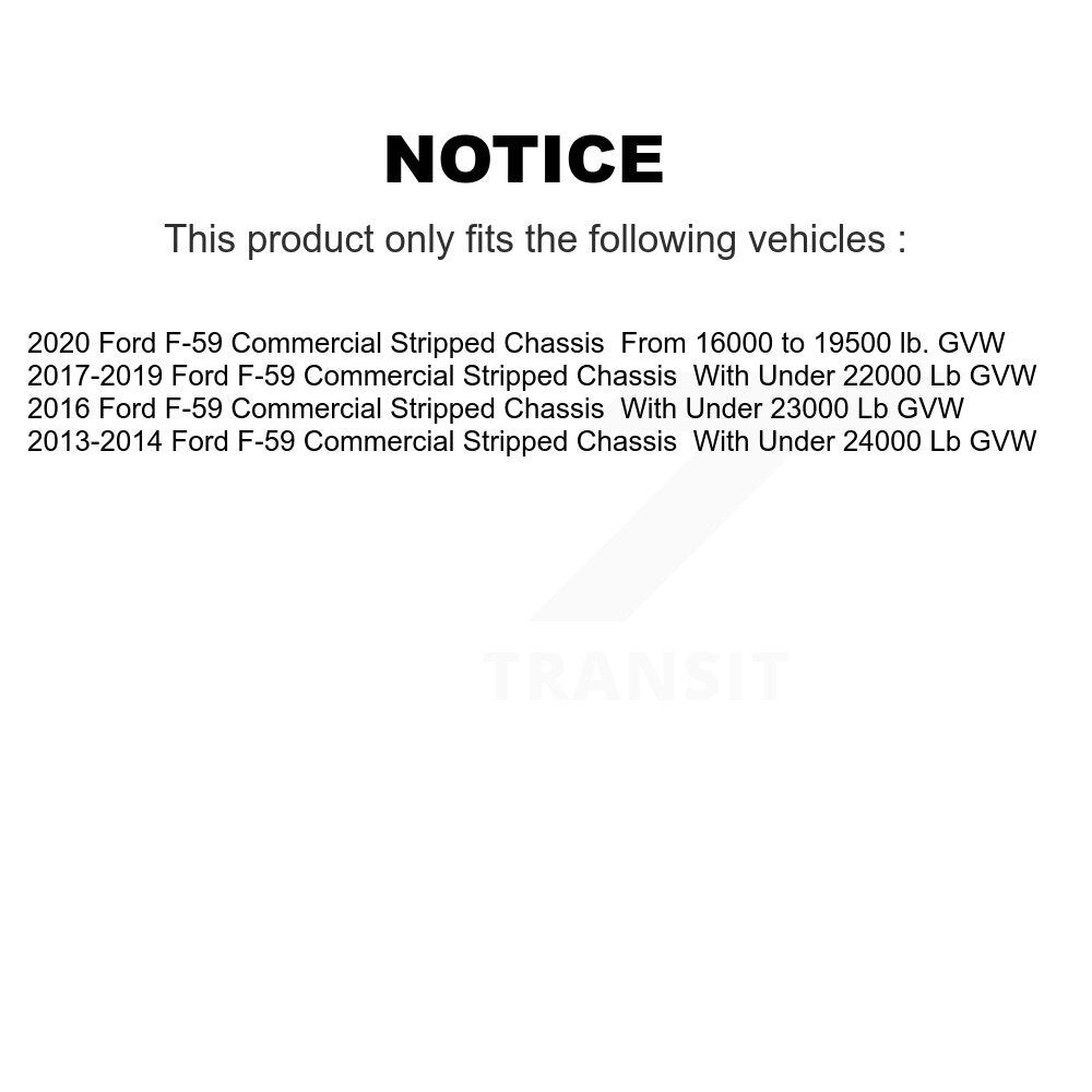 Rear Disc Brake Rotor And Semi-Metallic Pad Kit For Ford F-59 Commercial Stripped Chassis K8A-107667