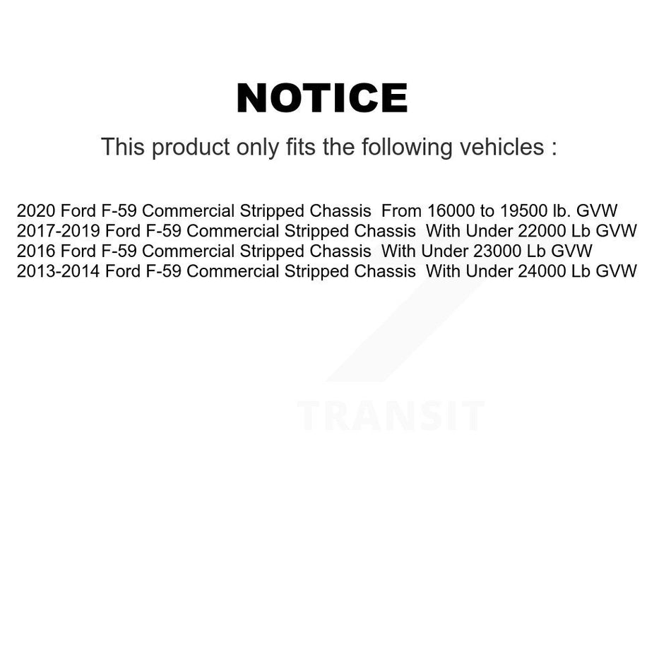 Rear Disc Brake Rotor And Semi-Metallic Pad Kit For Ford F-59 Commercial Stripped Chassis K8A-107667