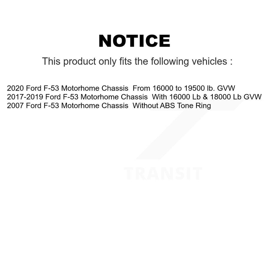 Rear Disc Brake Rotors And Semi-Metallic Pads Kit For Ford F-53 Motorhome Chassis K8A-107677