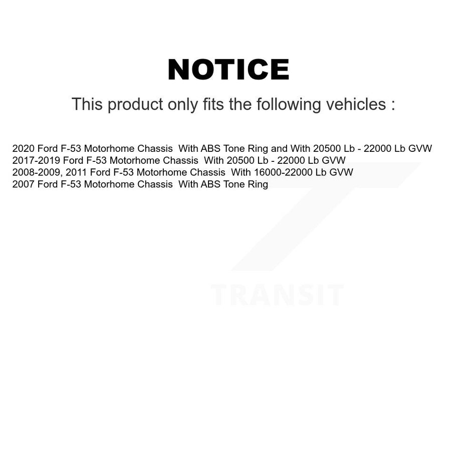 Rear Disc Brake Rotors And Semi-Metallic Pads Kit For Ford F-53 Motorhome Chassis K8A-107678