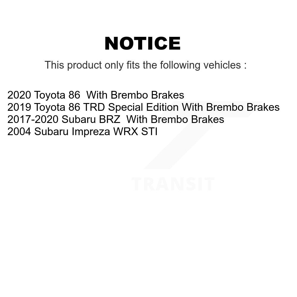 Front Disc Brake Rotors And Semi-Metallic Pads Kit For Subaru BRZ Impreza Toyota 86 K8A-107854