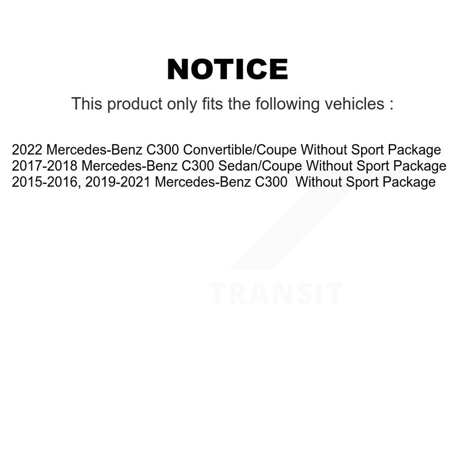 Rear Disc Brake Rotors Semi-Metallic Pad Kit For Mercedes-Benz C300 Without Sport Package K8A-107942