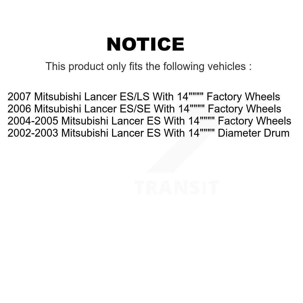 Front Rear Disc Brake Rotors Ceramic Pads And Drum Kit (9Pc) For Mitsubishi Lancer K8A-107959