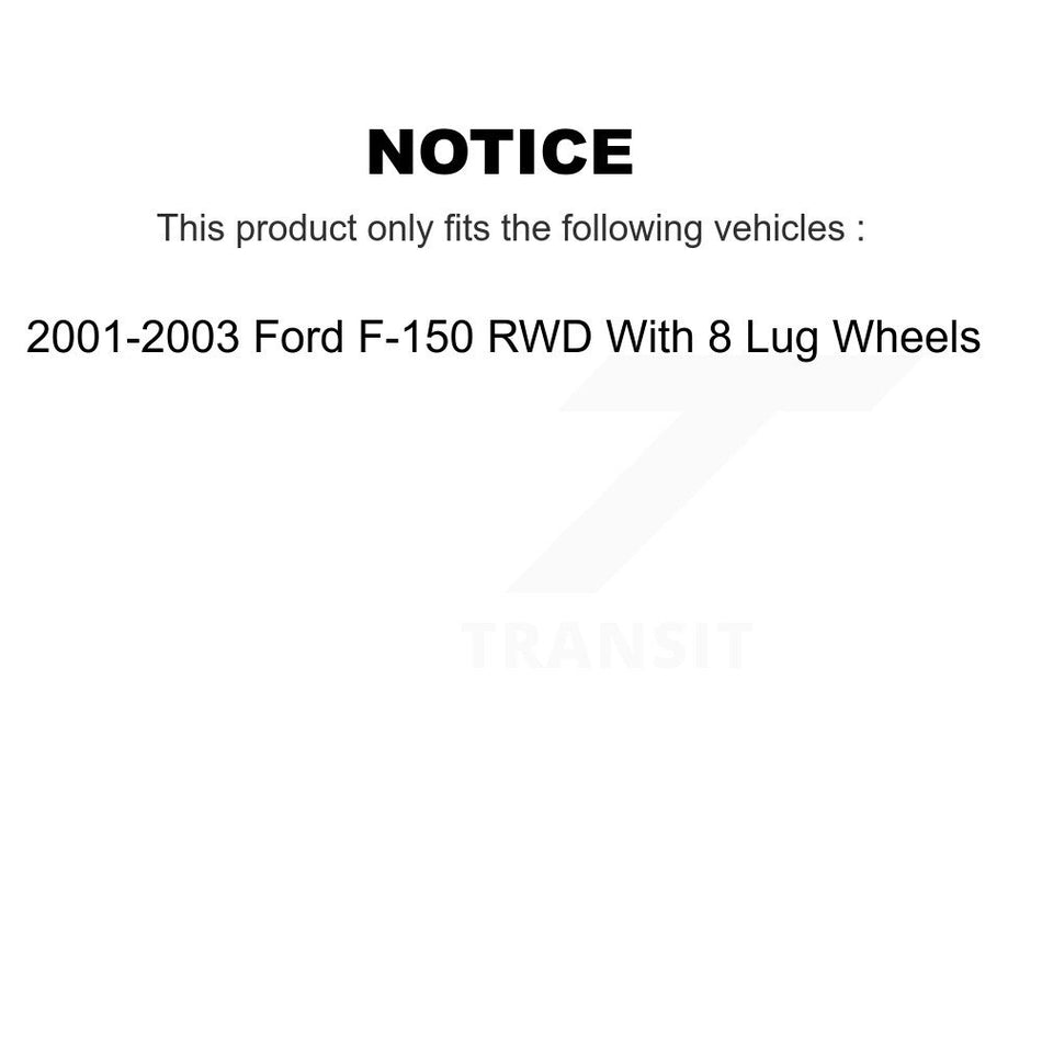 Rear Disc Rotors Semi-Metallic Pads & Parking Shoes Kit For Ford F-150 With 8 Lug Wheels K8A-108157