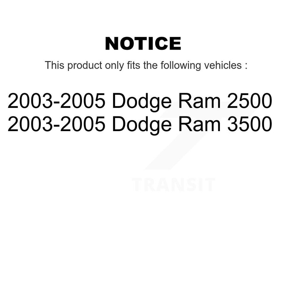 Rear Disc Rotors Semi-Metallic Pads & Parking Shoes Kit For 2003-2005 Dodge Ram 2500 3500 K8A-108161