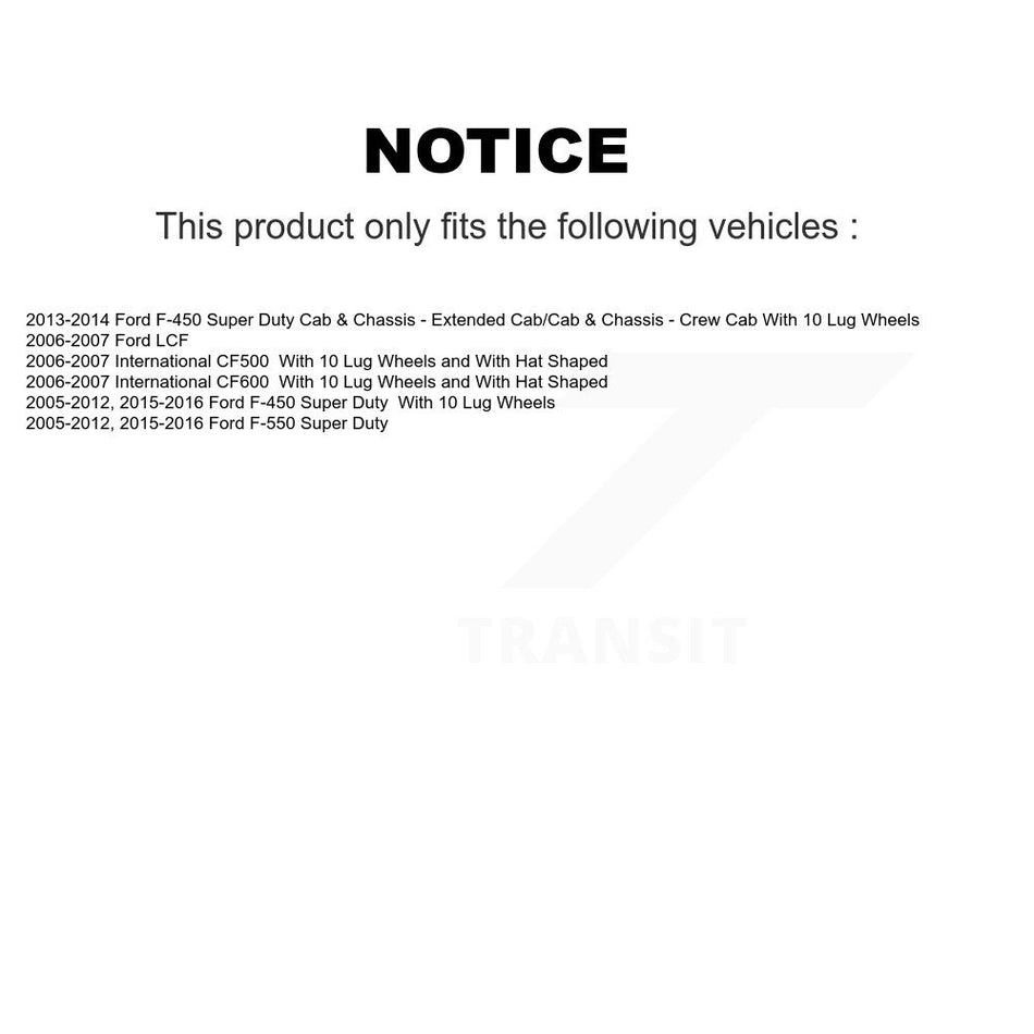 Rear Disc Rotors Semi-Metallic Pads Parking Shoes Kit For Ford F-450 Super Duty F-550 LCF K8A-108230