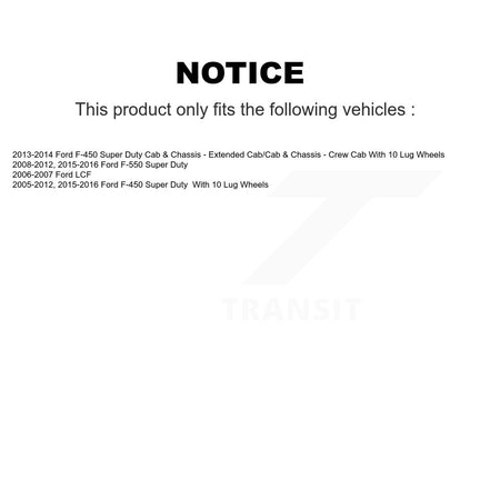 Rear Disc Rotors Semi-Metallic Pads Parking Shoes Kit For Ford F-450 Super Duty F-550 LCF K8A-108231