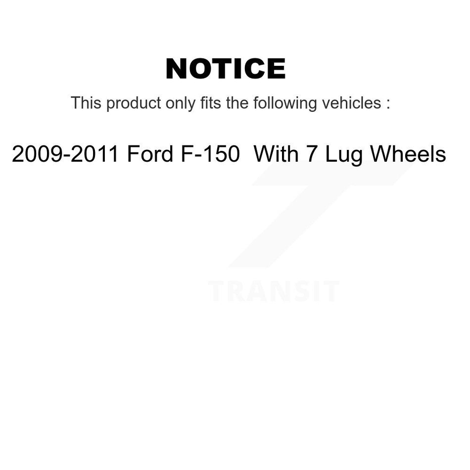 Rear Disc Rotors Semi-Metallic Pads & Parking Shoes Kit For Ford F-150 With 7 Lug Wheels K8A-108496