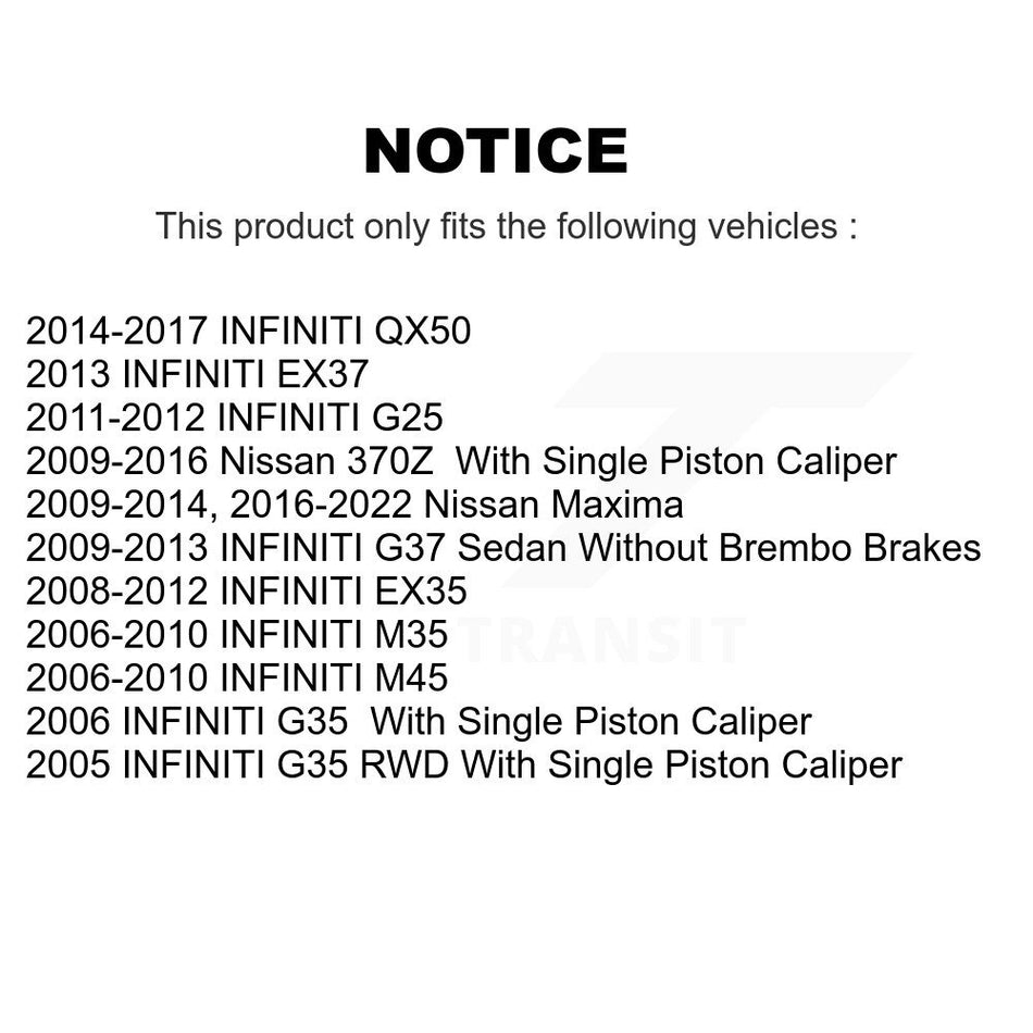 Rear Disc Rotors Ceramic Pads Parking Shoes & Hardware Kit For INFINITI Nissan Maxima G37 K8A-108686