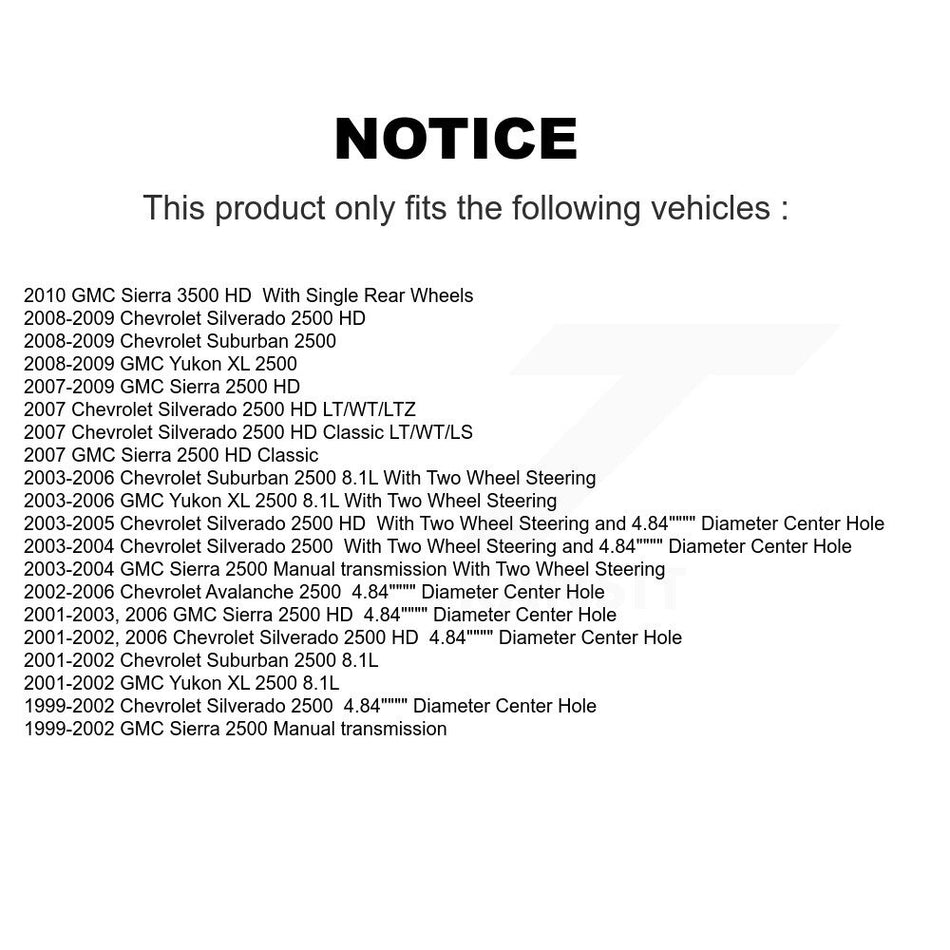 Rear Disc Rotors Ceramic Pads Parking Shoes Hardware Kit For Chevrolet Silverado 2500 HD K8A-108871
