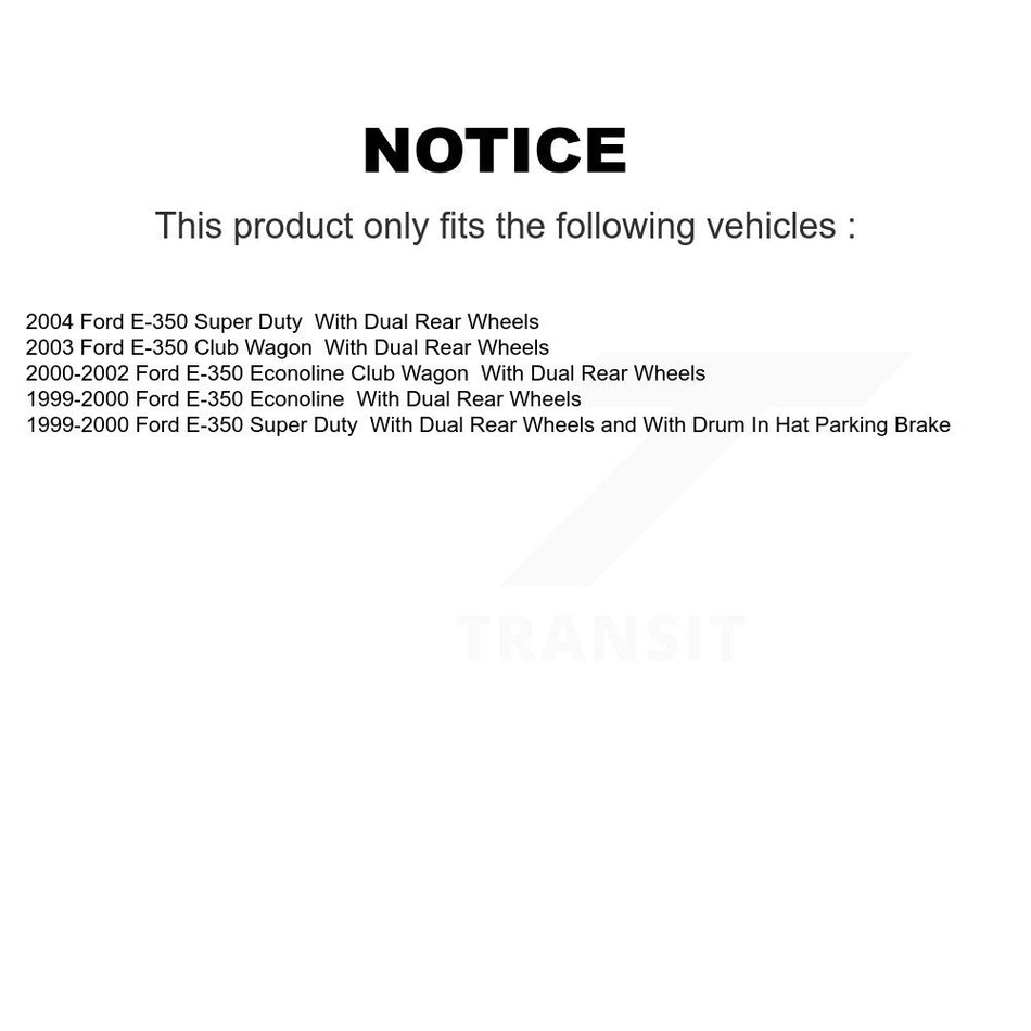 Rear Disc Rotors Semi-Metallic Pads Parking Shoes Hardware Kit For Ford E-350 Super Duty K8A-108993