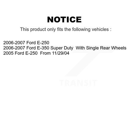 Rear Disc Rotors Semi-Metallic Pads Parking Shoes Hardware Kit For Ford E-350 Super Duty K8A-108994