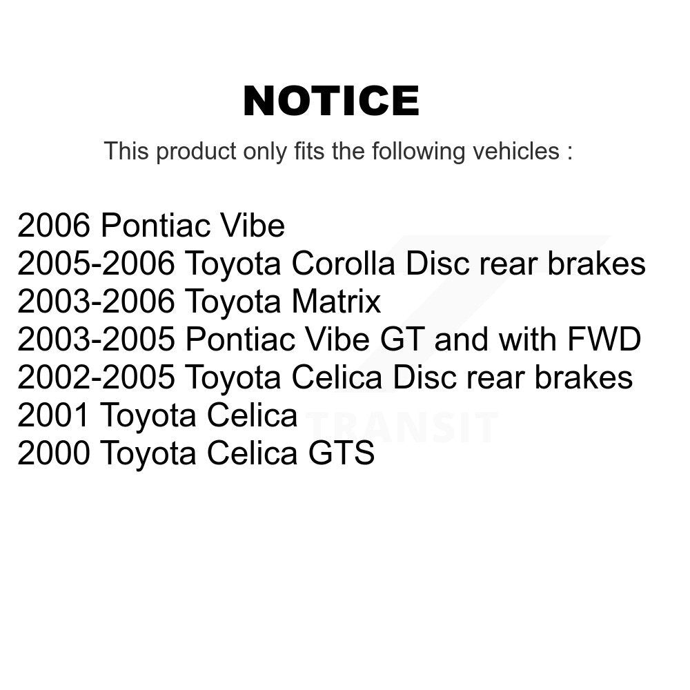 Rear Disc Rotors Semi-Metallic Pads Parking Shoes Hardware Kit For Toyota Corolla Matrix K8A-109146