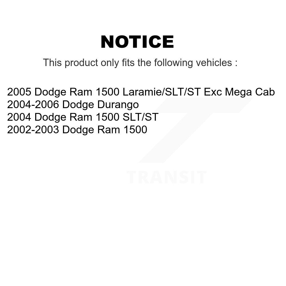 Front Rear Semi-Metallic Pads And Disc Brake Rotors Kit For Dodge Ram 1500 Durango K8A-109271