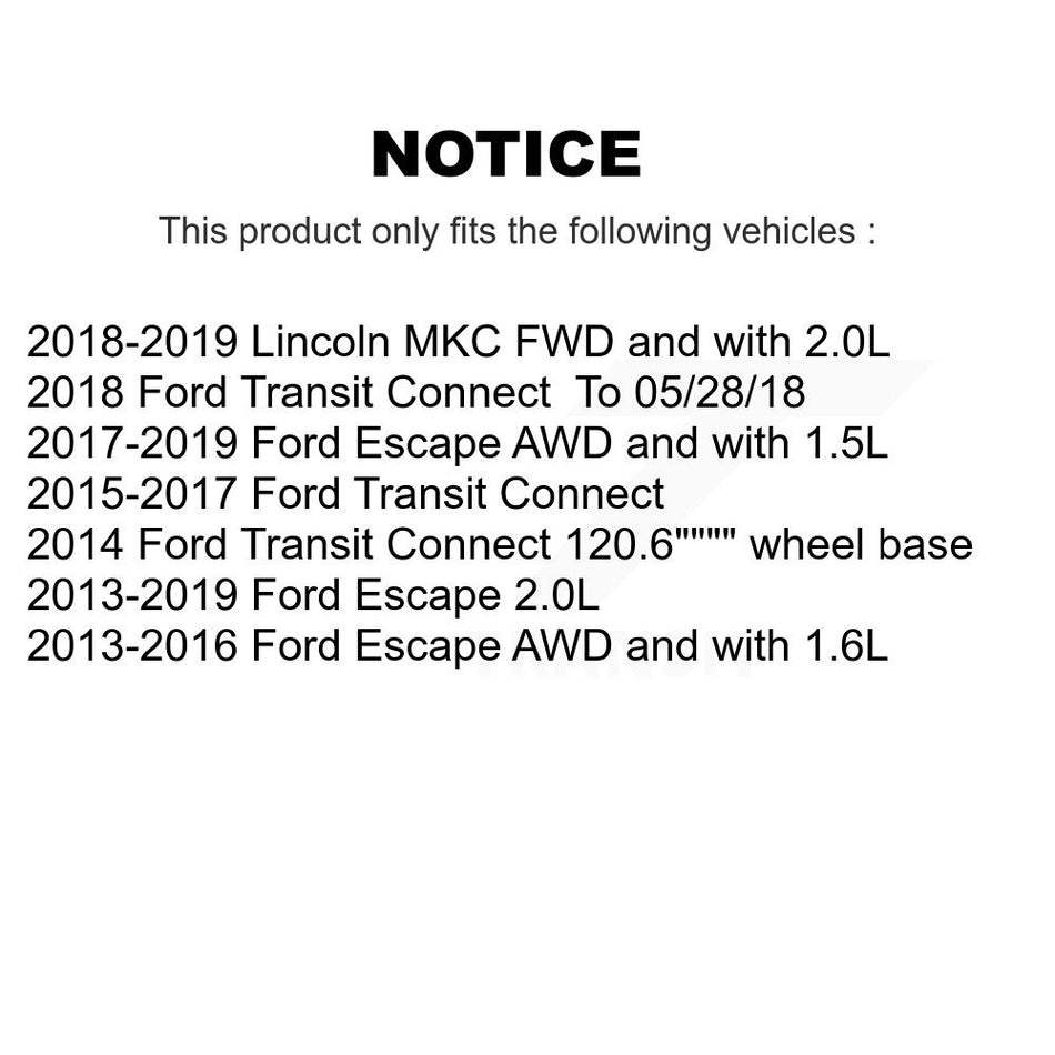 Front Disc Brake Rotors And Ceramic Pads Kit For Ford Escape Connect Lincoln MKC K8C-100059